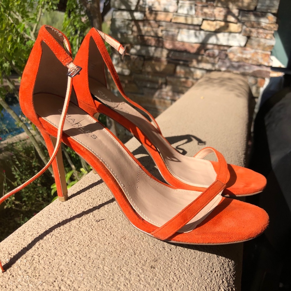 Charles by Charles David burnt orange suede heels